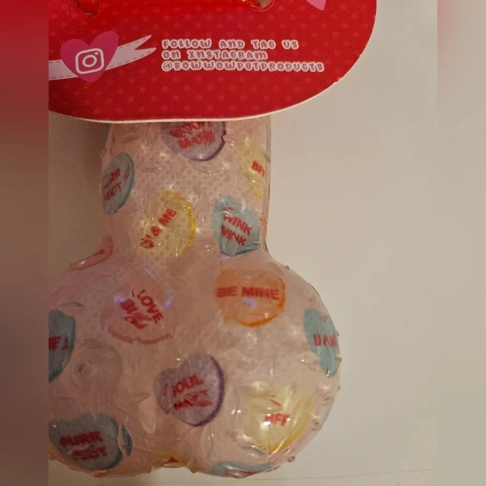 European Home Designs Squeaky Bone Dog Toy Rose Scented